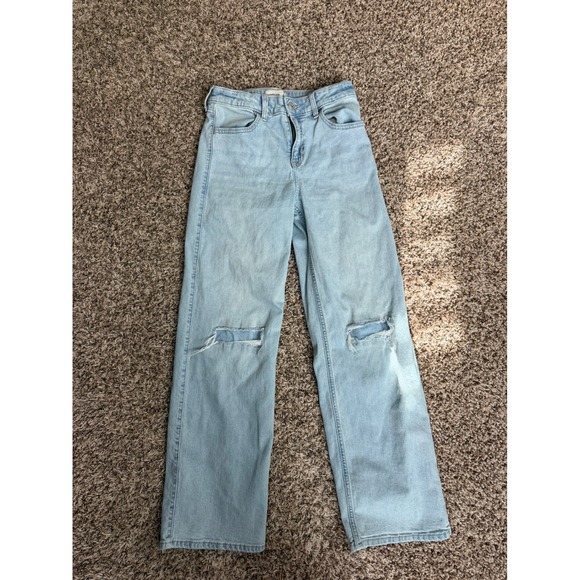 abercrombie kids Other - Abercrombie Kids Light Wash High Rise Wide Leg Distressed Jeans Size 15 16